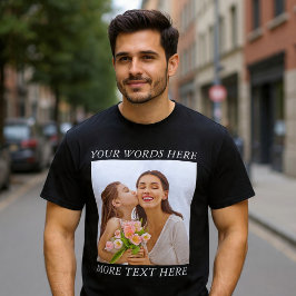 Anpassningsbar Foto & Text T-shirt — Din Design Hä