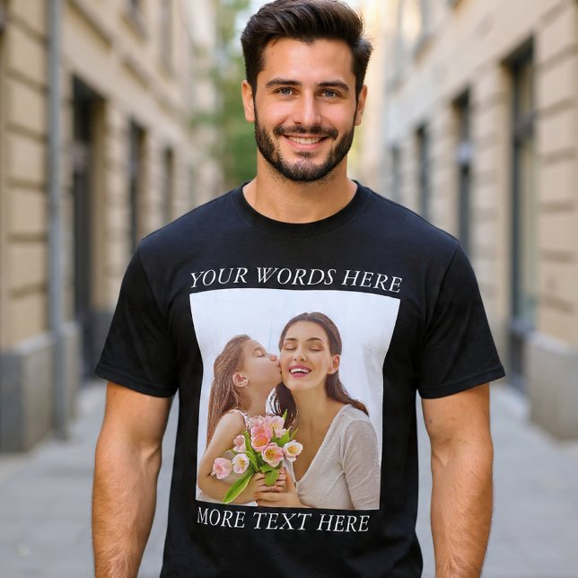 Anpassningsbar Foto & Text T-shirt, Din Design Här T Shirt (Skapare uppladdad)