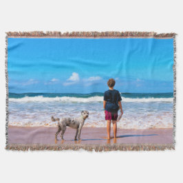 Anpassningsbar Foto Throw Blanket din egen design Filt