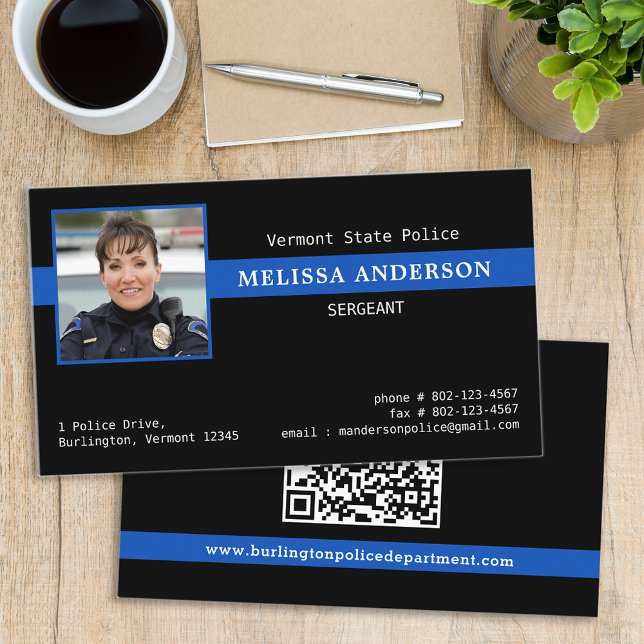 Anpassningsbar Foto Tillsatta lagar QR-torsk Visitkort (Skapare uppladdad)