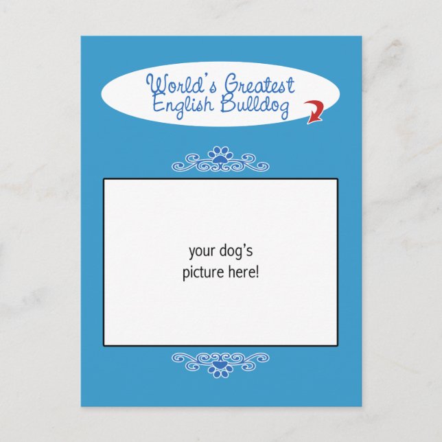 Anpassningsbar Foto! Världens största engelska bul Vykort (Framsida)