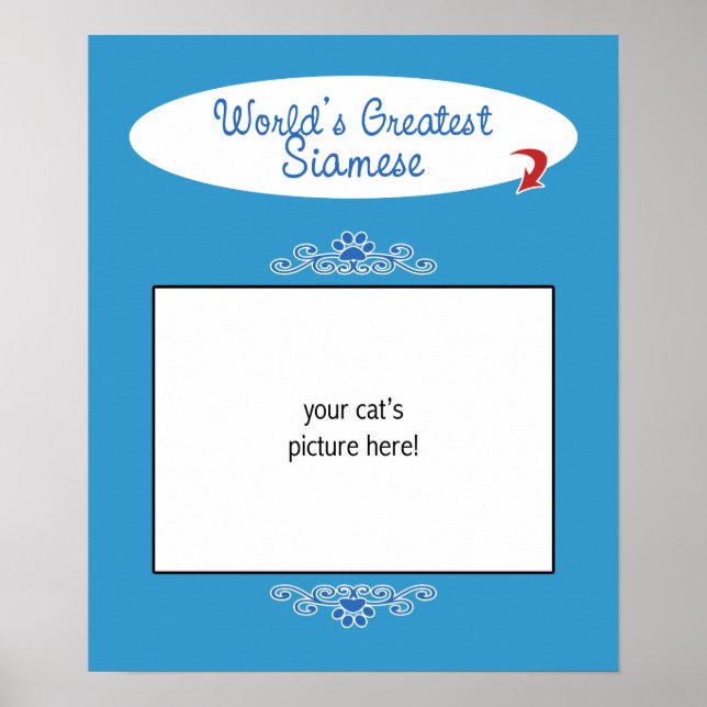 Anpassningsbar Foto! Worlds Greatest Siamese Poster (Framsidan)