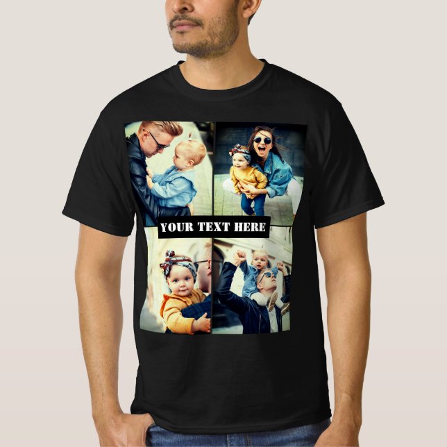 Anpassningsbar, foto x4 och personlig t shirt (Framsida)