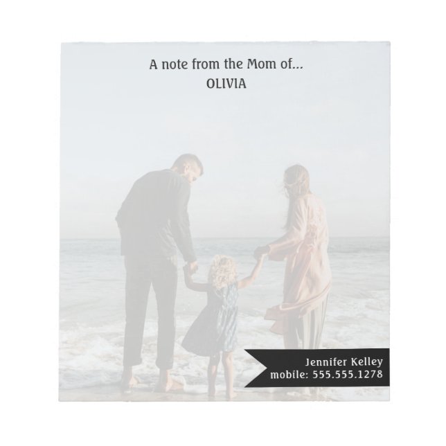 Anpassningsbar Fotoanteckning från Mamma i...Perso Anteckningsblock (Framsida)