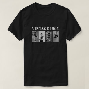 Anpassningsbar Fotoår Vintage 1995 30:e födelsedag T Shirt