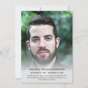 Anpassningsbar Fotobegravning av minnesskräm - sym Tack Kort