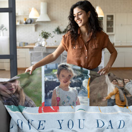Anpassningsbar fotocollage kärlek du pappa Fars da Fleecefilt