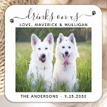 Anpassningsbar Fotodrycker på USA Hund Pet Bröllop Underlägg Papper Kvadrat<br><div class="desc">Drick på oss! Dra åt mig! Vår anpassningsbar underlägg för husfoto är perfekten för att visa kärlek för din hårig vän på din stora dag! De här bröllop-underläggen är elegant, moderna och söta, och de kommer säkert ihåg din bröllopsmottagning eller party. Och de är ett underbart sätt att inkludera hundar...</div>