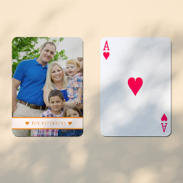 Anpassningsbar-fotofamiljen personlig namn moderna casinokort