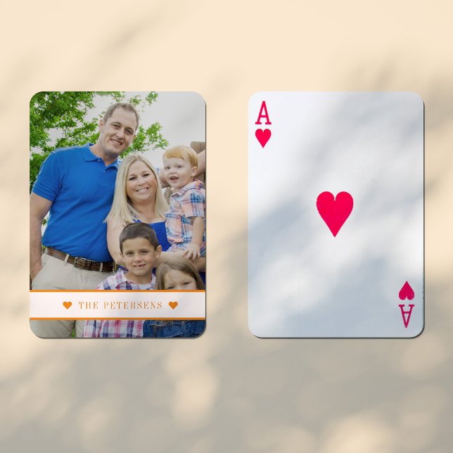 Anpassningsbar-fotofamiljen personlig namn moderna casinokort (Skapare uppladdad)