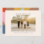 Anpassningsbar Fotofärgad unik Abstrakt Lycklig Julkort<br><div class="desc">Önska dina vänner och din familj i Glad helg med de här vackra korten med ditt favoritfoto och en vacker,  färgstark abstrakt design på baksidan.</div>