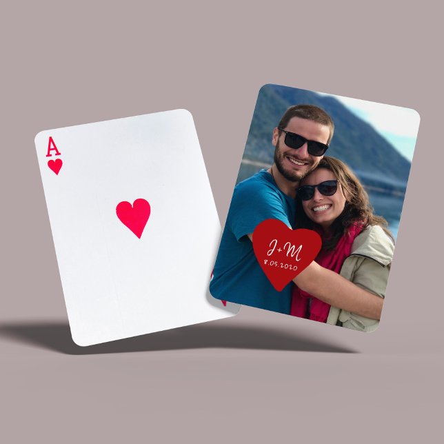 Anpassningsbar fotofoto kärlek hjärta initialer mo casinokort (Skapare uppladdad)