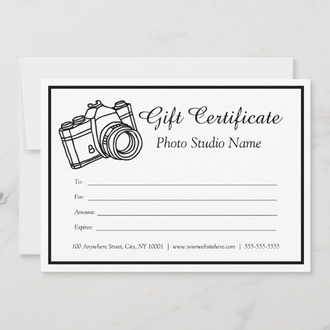 Anpassningsbar Fotography Gift-certifikatmall Inbjudningar (Framsida)
