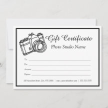 Anpassningsbar Fotography Gift-certifikatmall