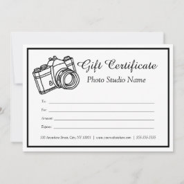 Anpassningsbar Fotography Gift-certifikatmall Inbjudningar
