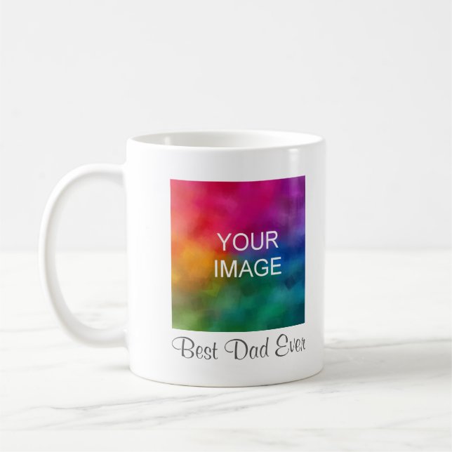 Anpassningsbar Fotohandskriven Bästa Pappa någonsi Kaffemugg (Vänster)