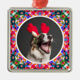 Anpassningsbar Fotojul jul Hund Mamma Morsa Pappa  Julgransprydnad Metall