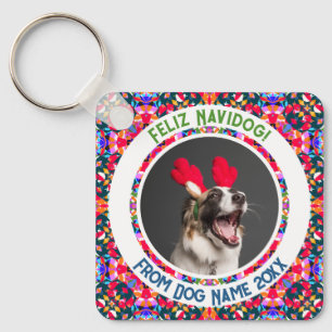 Anpassningsbar Fotojul jul Hund Mamma Morsa Pappa Nyckelring