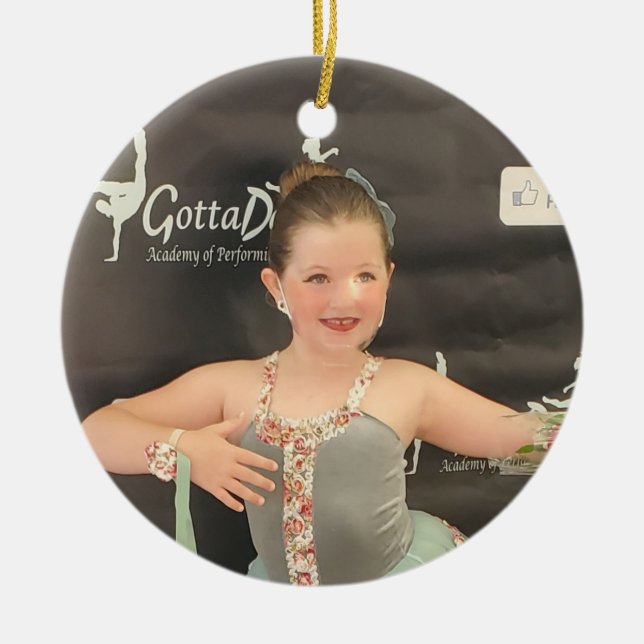 Anpassningsbar Fotojul Julgransprydnad Keramik (Framsidan)