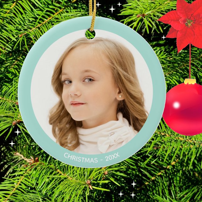 Anpassningsbar Fotojul Julgransprydnad Keramik (Skapare uppladdad)