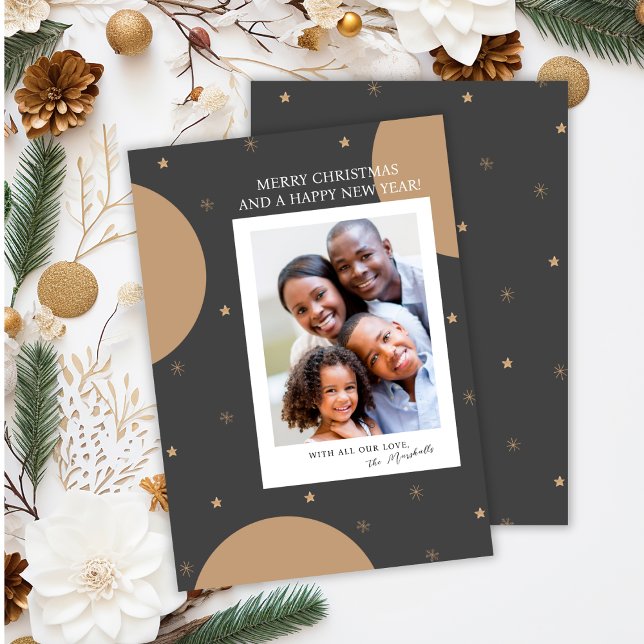 Anpassningsbar Fotojulkort Inbjudningar (Send Christmas and New Year greetings with this simple, yet elegant, holiday photo card.)