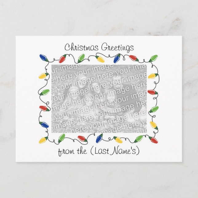 Anpassningsbar Fotojulkort - Jul Ljus Helg Vykort (Framsida)