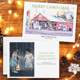 Anpassningsbar Fotojulkort - vattenfärgsväg 66 Julkort