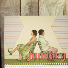 Anpassningsbar Fotokalender med Retro Stil Letteri Kalender