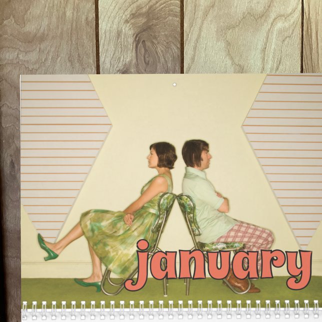Anpassningsbar Fotokalender med Retro Stil Letteri Kalender (Skapare uppladdad)