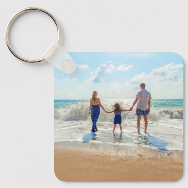 Anpassningsbar Fotokedja din egen design - sommar Nyckelring (Framsida)