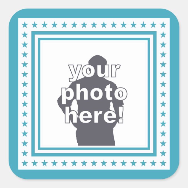 ANPASSNINGSBAR-FOTOklistermärken Fyrkantigt Klistermärke (Framsida)