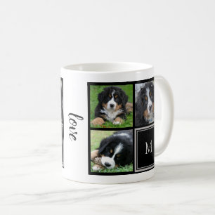 Anpassningsbar Fotokollage-familjens monogram kär Kaffemugg