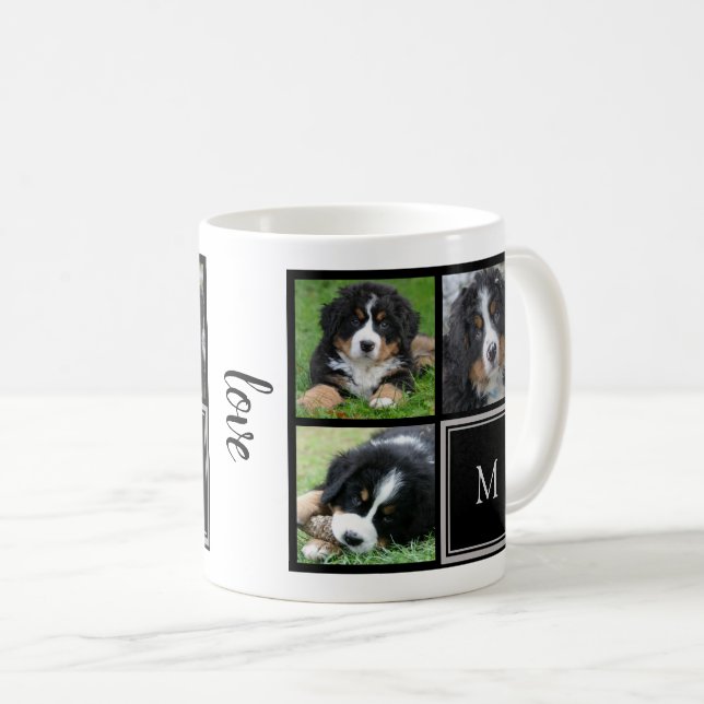 Anpassningsbar Fotokollage-familjens monogram kärl Kaffemugg (Framsida höger)