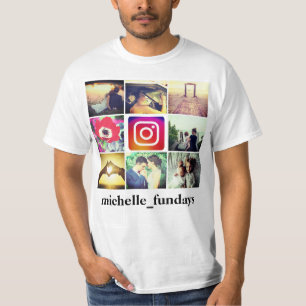 Anpassningsbar fotokollage instagram-logotyp t shirt