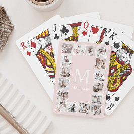 Anpassningsbar Fotokollage Personlig  Rosa Casinokort