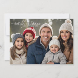 Anpassningsbar-fotokort för enkel God jul-Helgdag Tack Kort
