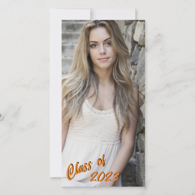 Anpassningsbar Fotolång och Smala Orange klass för Meddelande (Framsida)