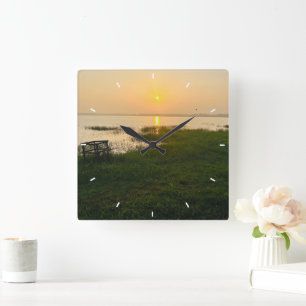 Anpassningsbar Fotominnen - enkelt Modern fyrkant Fyrkantig Klocka