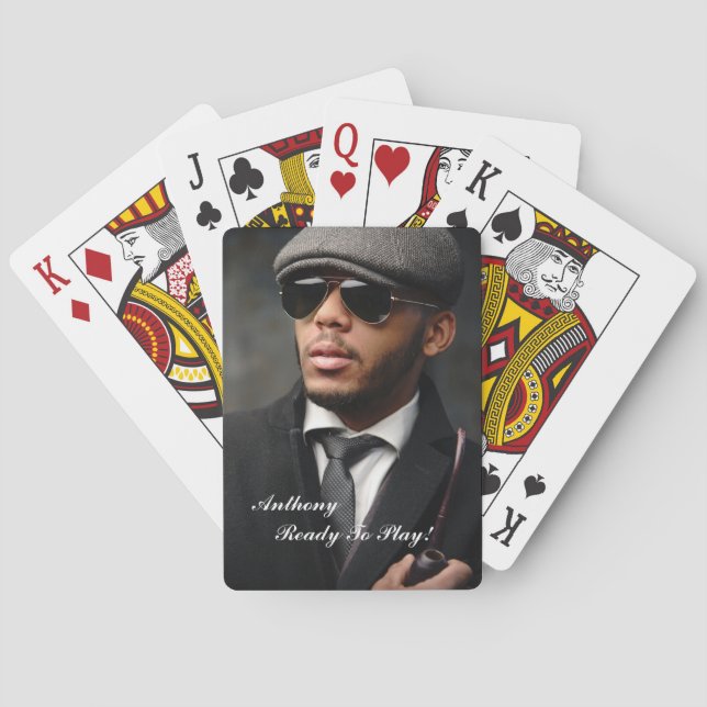 Anpassningsbar Fotomodern Personlig Casinokort (Baksidan)