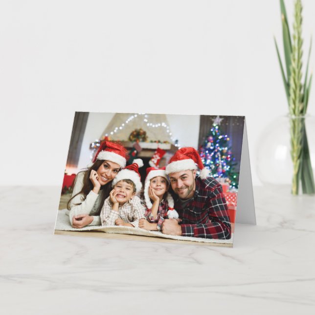 Anpassningsbar foton och julhälsningskort i namn helgkort (Framsida)