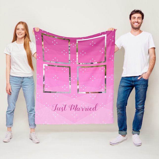 Anpassningsbar Foton på Rosa Fleecefilt (På plats)