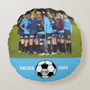 Anpassningsbar Fotopaket Namn teamnummer Rund Kudde
