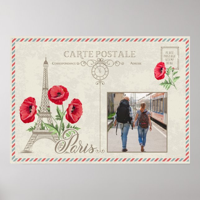 Anpassningsbar fotoParis Frankrike poster (Framsidan)