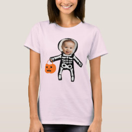 Anpassningsbar fotoskelett bus eller godis Hallowe T Shirt