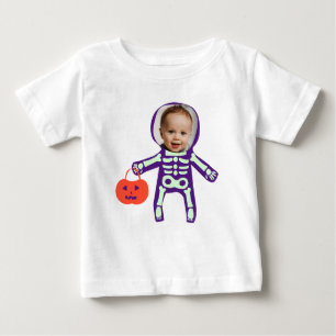Anpassningsbar fotoskelett bus eller godis Hallowe T Shirt