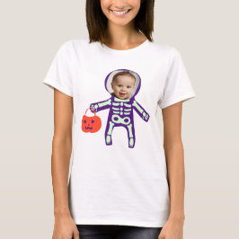 Anpassningsbar fotoskelett bus eller godis Hallowe T Shirt