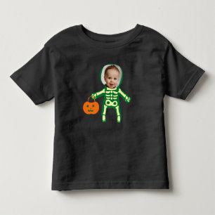 Anpassningsbar fotoskelett Halloween bus eller god T Shirt