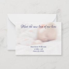 Anpassningsbar fotot Baby Birth Namn annons kort