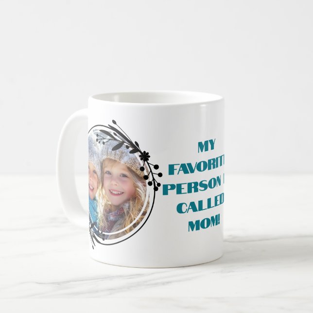 Anpassningsbar-fotot Bästa mamma någonsin mors dag Kaffemugg (Framsida vänster)