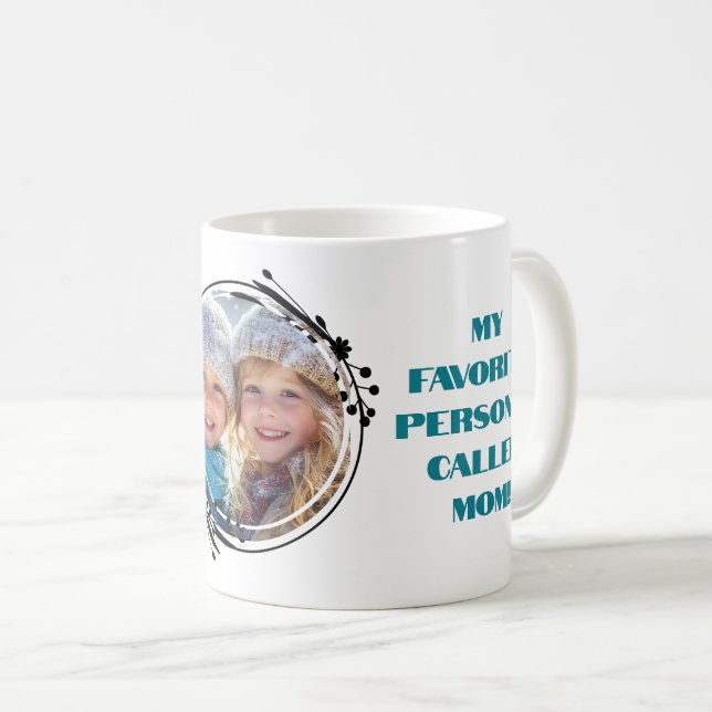Anpassningsbar-fotot Bästa mamma någonsin mors dag Kaffemugg (Framsida höger)